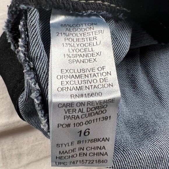 Democracy "Ab"solution Ankle Skimmer Indigo Denim Skinny Jeans Size 16 - Picture 8 of 13